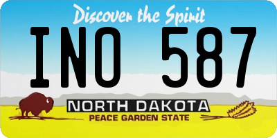 ND license plate INO587