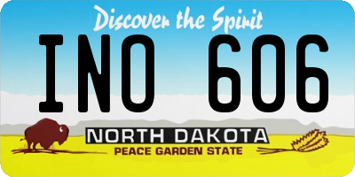 ND license plate INO606
