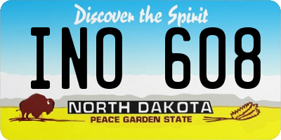 ND license plate INO608