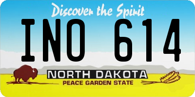 ND license plate INO614