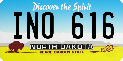 ND license plate INO616