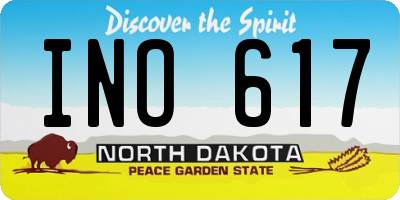 ND license plate INO617