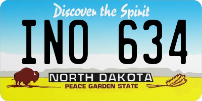 ND license plate INO634