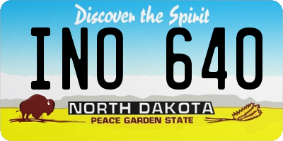 ND license plate INO640