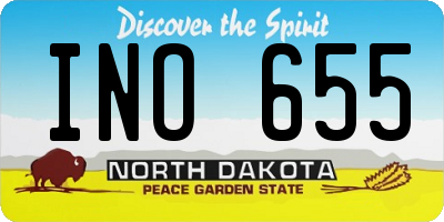 ND license plate INO655