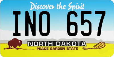 ND license plate INO657