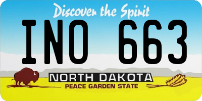 ND license plate INO663