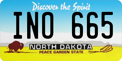 ND license plate INO665