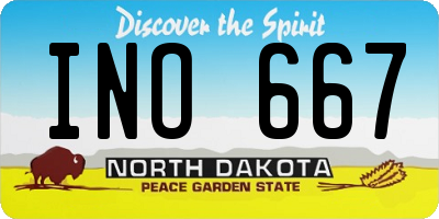 ND license plate INO667