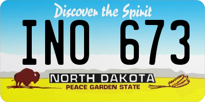 ND license plate INO673