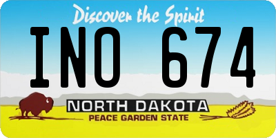 ND license plate INO674