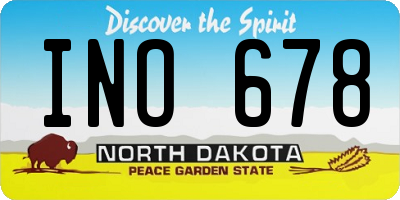 ND license plate INO678