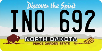 ND license plate INO692