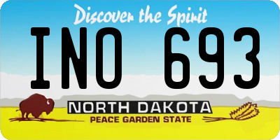 ND license plate INO693
