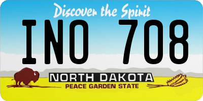 ND license plate INO708