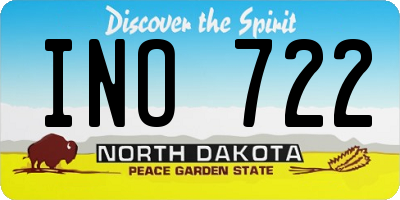ND license plate INO722
