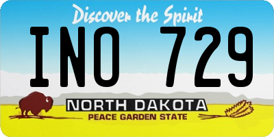 ND license plate INO729
