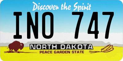 ND license plate INO747