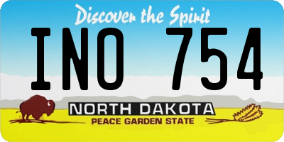 ND license plate INO754