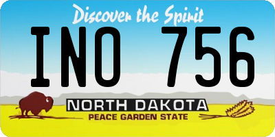 ND license plate INO756