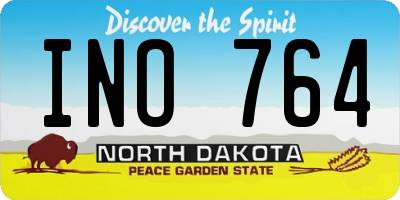 ND license plate INO764
