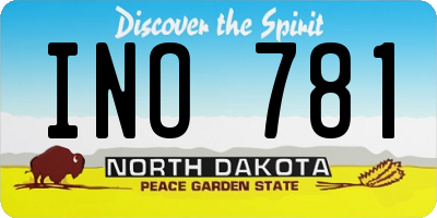ND license plate INO781