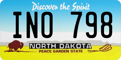 ND license plate INO798