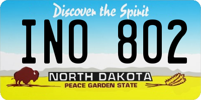 ND license plate INO802
