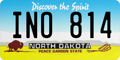 ND license plate INO814