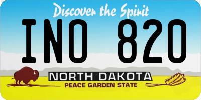 ND license plate INO820