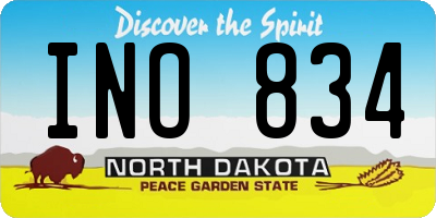 ND license plate INO834