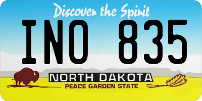 ND license plate INO835