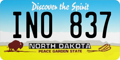 ND license plate INO837