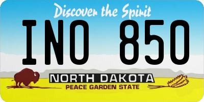 ND license plate INO850