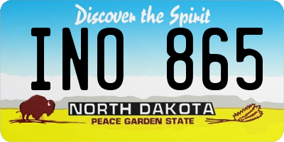 ND license plate INO865