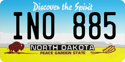 ND license plate INO885