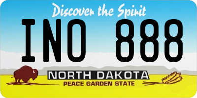 ND license plate INO888