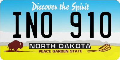 ND license plate INO910