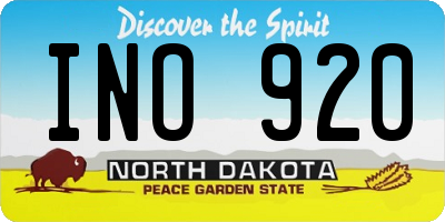 ND license plate INO920