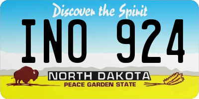 ND license plate INO924