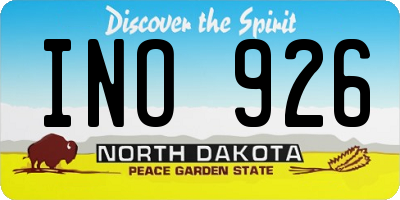 ND license plate INO926