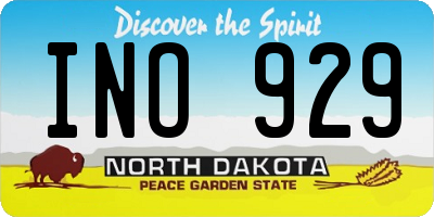 ND license plate INO929