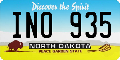 ND license plate INO935