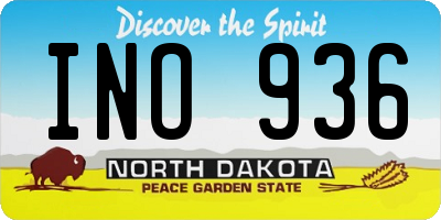ND license plate INO936