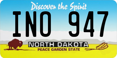 ND license plate INO947