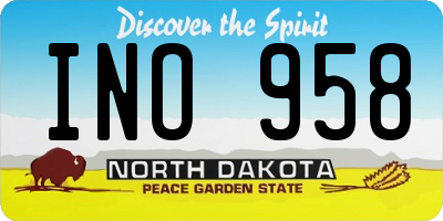 ND license plate INO958