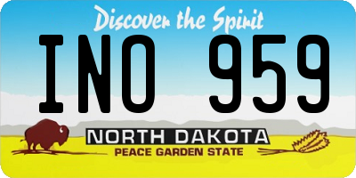 ND license plate INO959