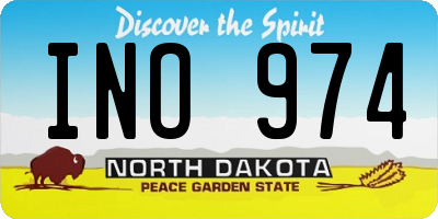 ND license plate INO974