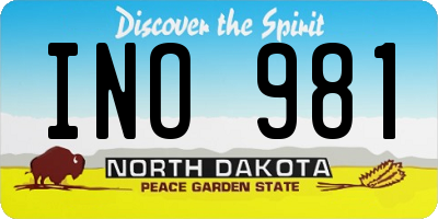 ND license plate INO981