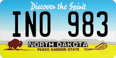 ND license plate INO983